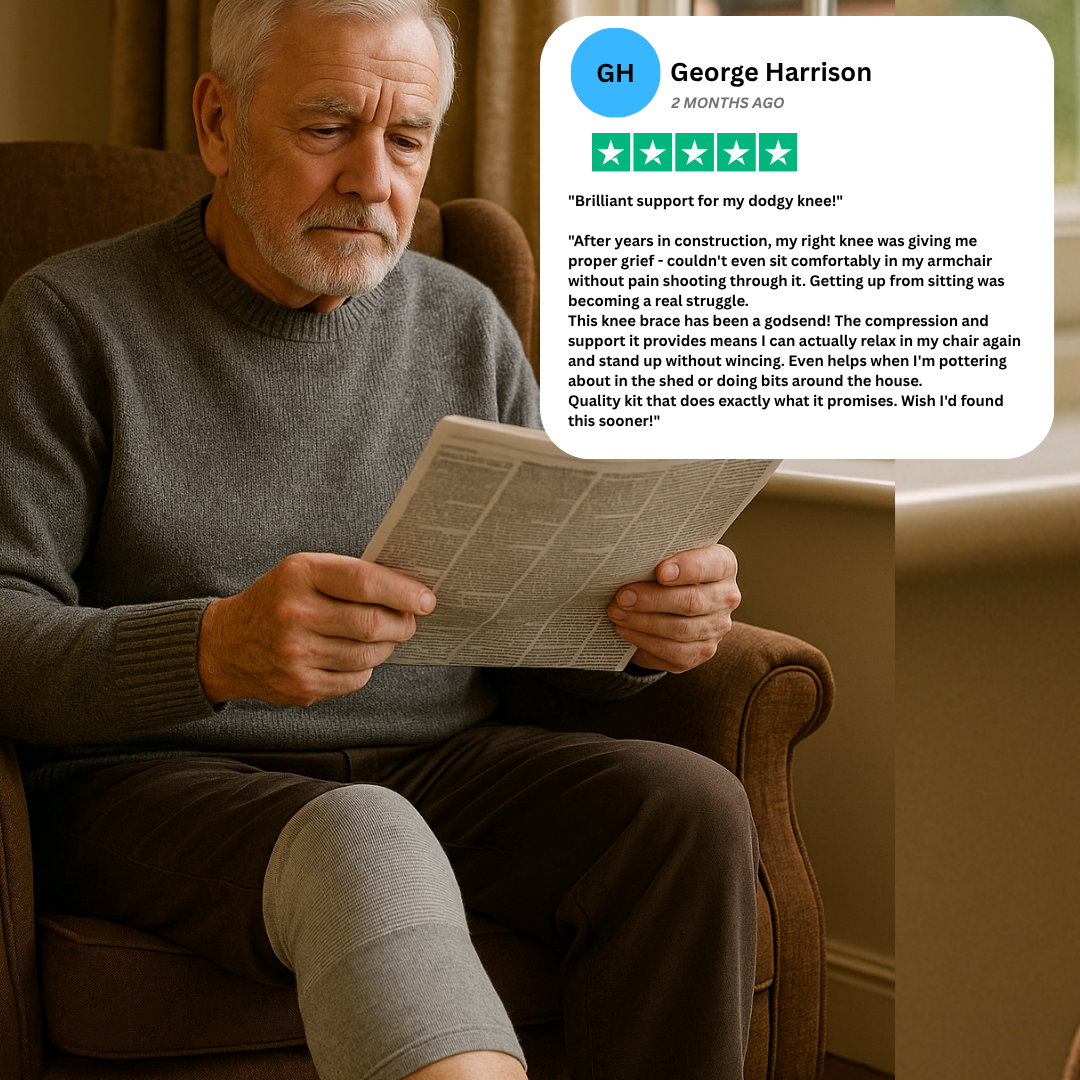 Finally, gentle knee support that helps you feel steady on your feet — without the daily worry