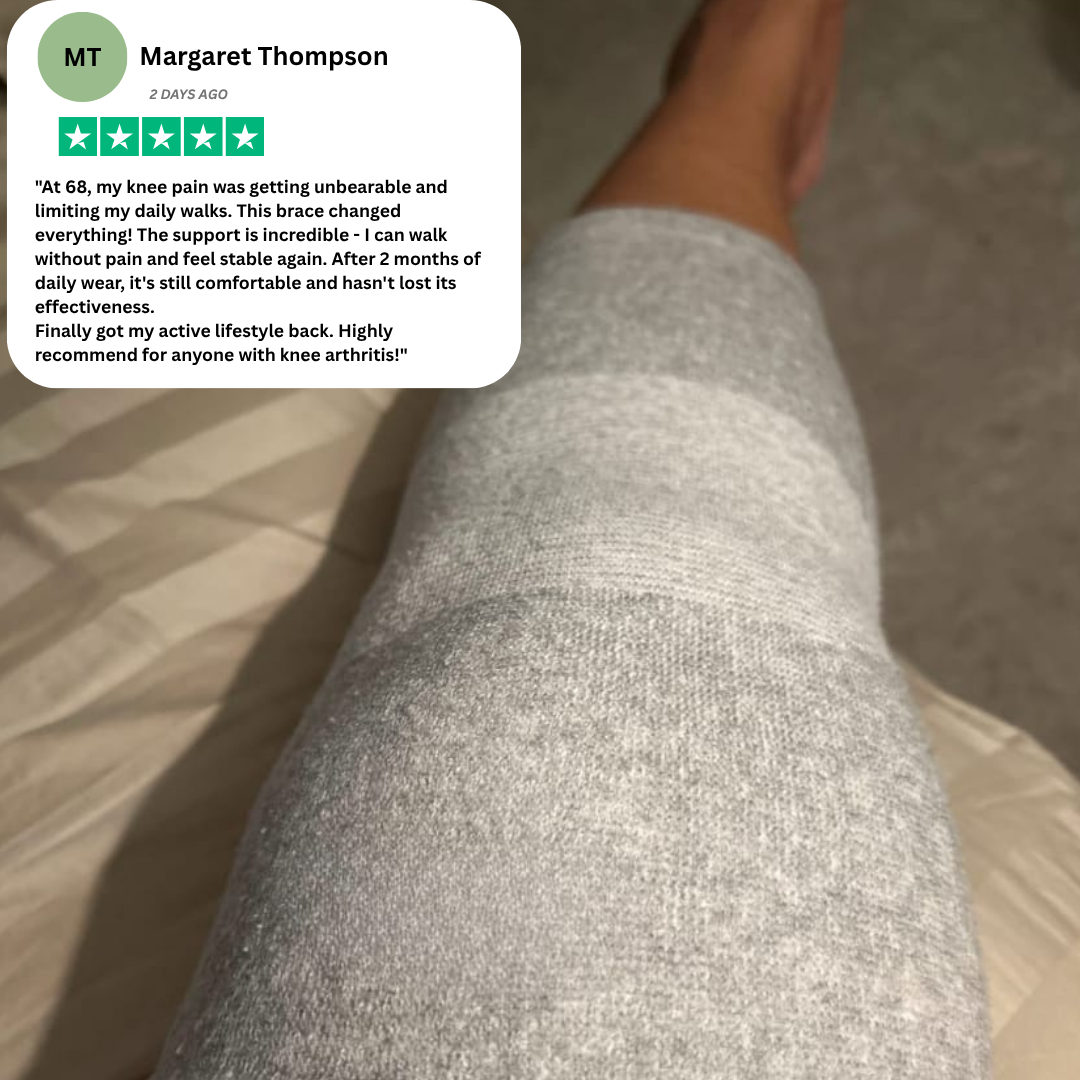 Finally, gentle knee support that helps you feel steady on your feet — without the daily worry
