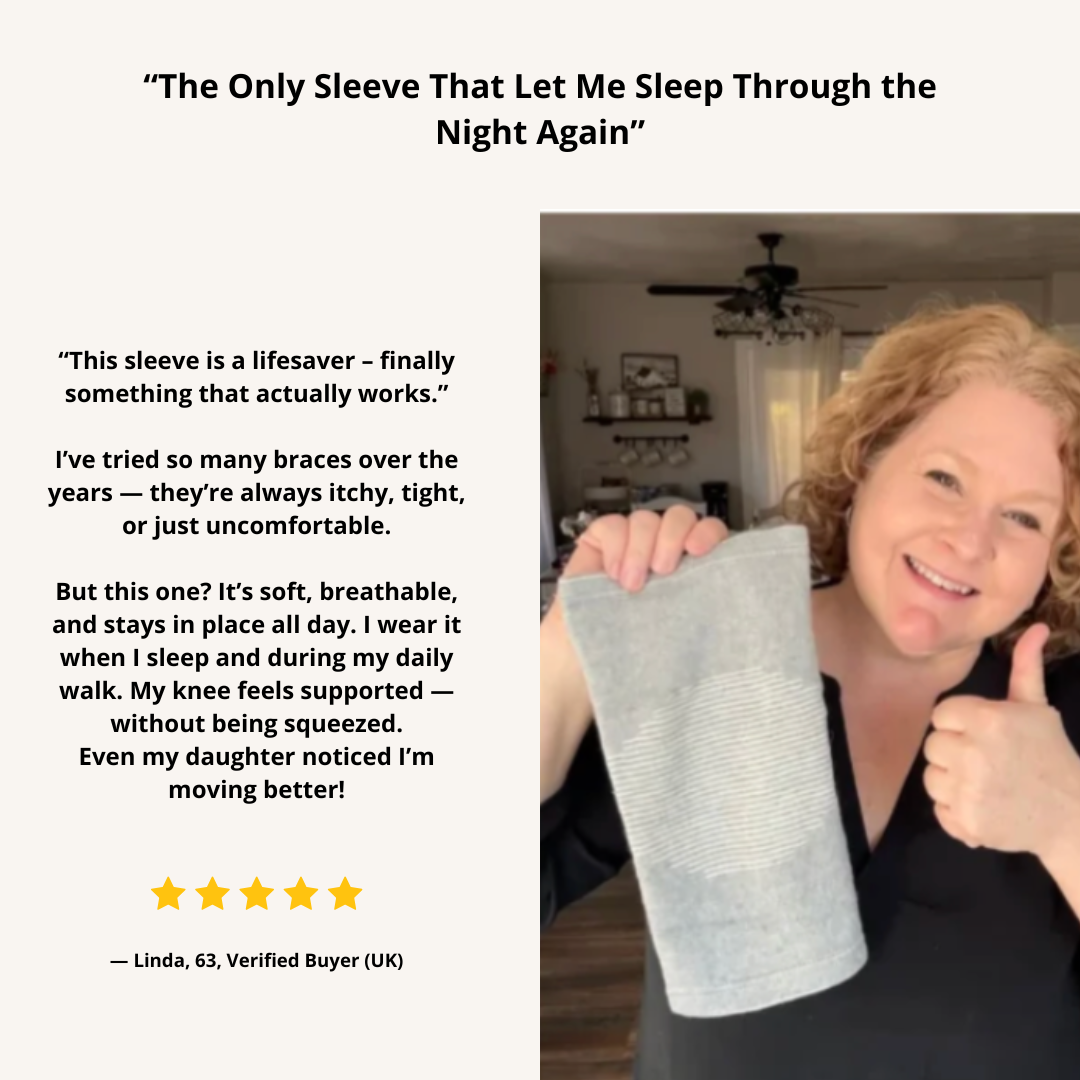Finally… sleep through the night without burning knee pain waking you up.
